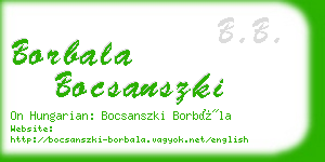 borbala bocsanszki business card